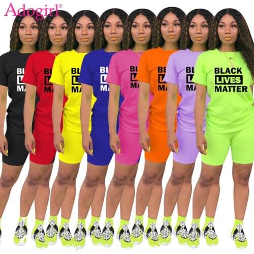 Adogirl Casual Letter Print 2 Piece Set Women Summer O Neck Short Sleeve T Shirt Top Legging Shorts Sporty Tracksuit Home Suit
