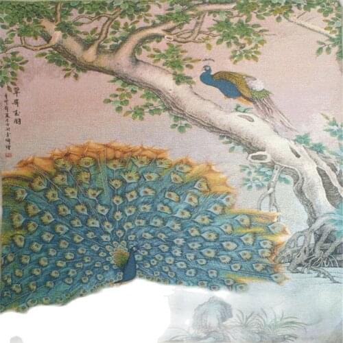 Hand embroidered (Cuiping jade picture) Thangka decorative painting hanging in living room