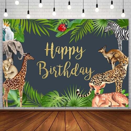 Safari Backdrops Boy Happy Birthday Party Forest Jungle Ladybug Animal Photography Background Photo Studio Photozone Decor Props