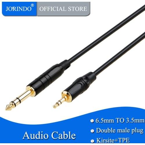 JORINDO 3.5mm 1/8" Male Stereo to 6.35mm 1/4" Male TRS Stereo Audio Cable Gold Plated for iPod, Laptop,Home Theater