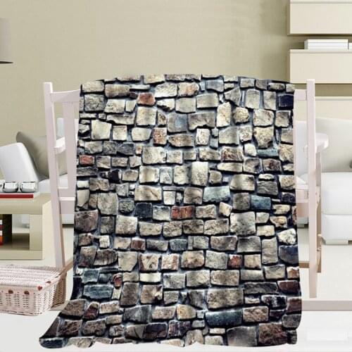 High Quality Stone Wall Blankets 3D Printing Soft Blanket Throw On Sofa/Bedding Portable Adult Travel Cover Blanket