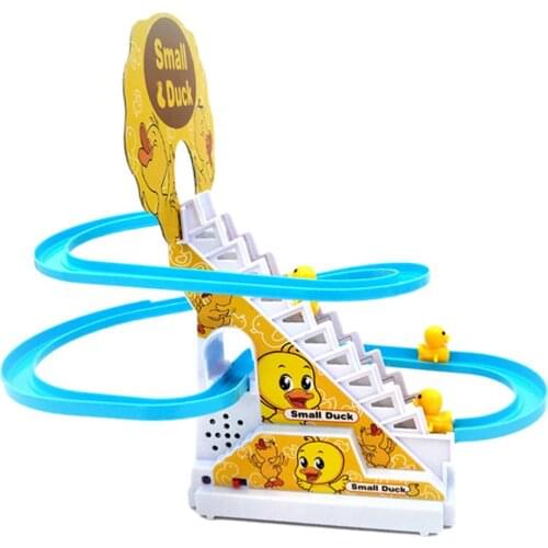 Funny Duck Climbing Stairs Music Toys For Children Parent-Child Puzzle Penguin Slide Interactive Toys Electric Railcar Music