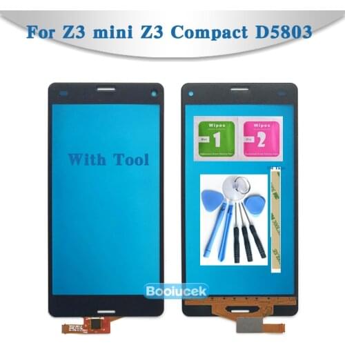 Replacement High Quality 4.6" For Sony Xperia Z3 mini Z3 Compact D5803 Touch Screen Digitizer Sensor Outer Glass Lens Panel