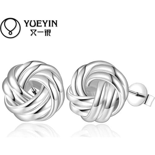 Wholesale Retail women silver plated stud earrings wedding party jewelry Inlaid Crystal Super Offer ornaments