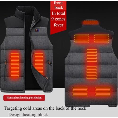 Sleeveless 11 Zone Male Winter Usb Charging Heating Vest Plussize M-7XL Men Clothes Vest Jacket Mens New Intelligent Warm Jacket