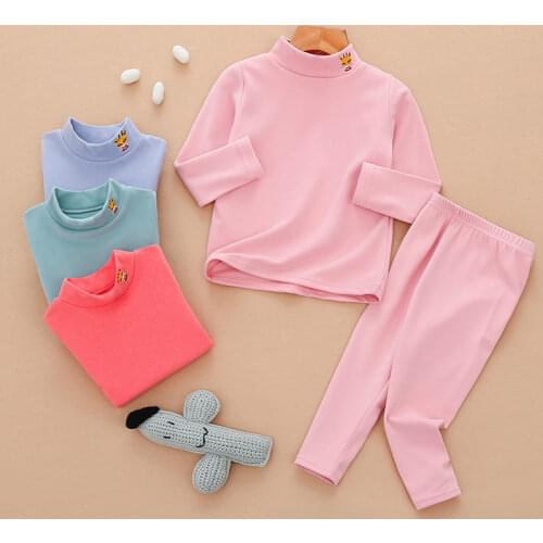 Winter Girl Suit Heating Thermal Underwear Girl Sanding Thickening Autumn Clothes long Trousers Big Boy Baby Girl Clothing