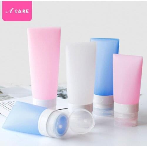 1pc 38ml 60ml 80ml Silicone Refillable Bottle Travel Bottle Press For Lotion ShampooCosmetic Squeeze Containers