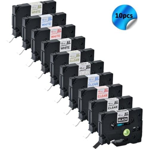 10units TZe131 tze231 tz132 tze232 tz133 TZe-233 tze134 tz234 tze135 tze-335 label tape tze-231 brother Pt-h110 Pt-d210