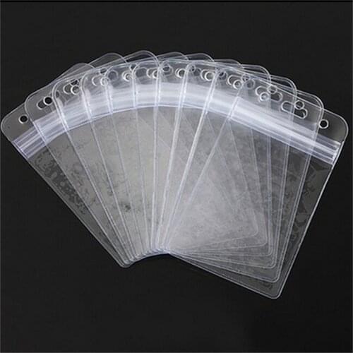 10Pcs Vertical Transparent Vinyl Plastic Clears ID Card Badge Holder Wholesale