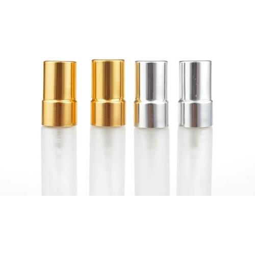 100pcs 5ml Refillable Mini Perfume Spray Bottles Froste Glass Metal Atomizer Portable Travel Cosmetic Container Bottles