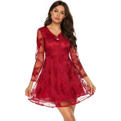 2021 New Summer Floral Lace Hollow Club Evening Sexy Party Women Dress