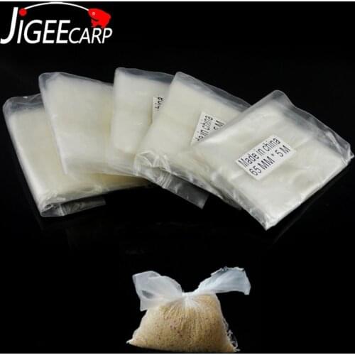 5PCS 65mm*5m PVA Tube Bag for Carp Fishing GroundBait Casting Water Melt Fishing Long Baits Throw Bag Fast Dissolving