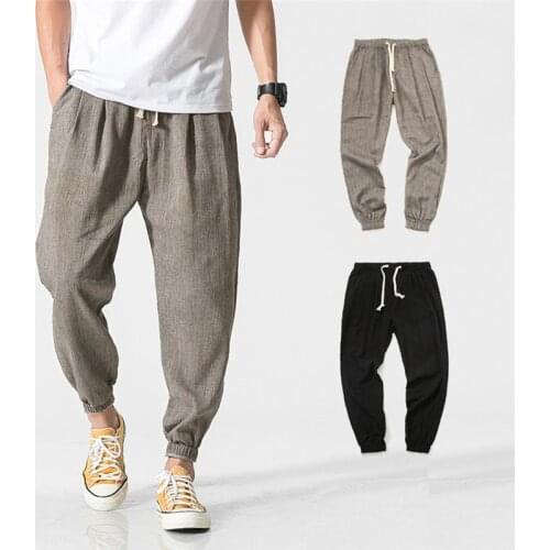 Casual Harem Pants Men Jogger Pants Men Loose Trousers Male Chinese Traditional Harajuku 2021 Summer Clothe