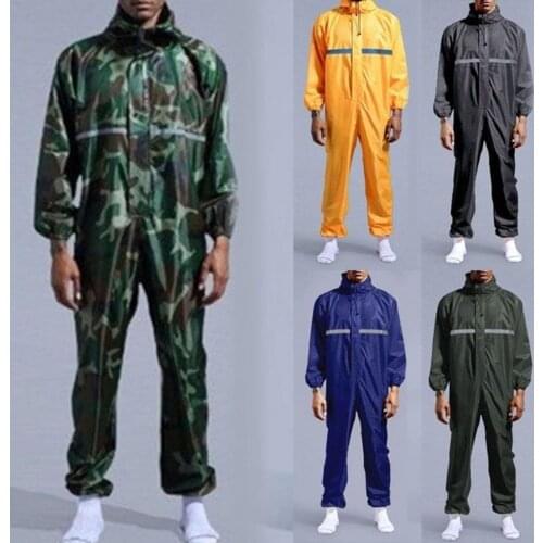 One-piece raincoat waterproof rainproof dustproof clothing one-piece poncho full body long helmet-type overalls outdoor