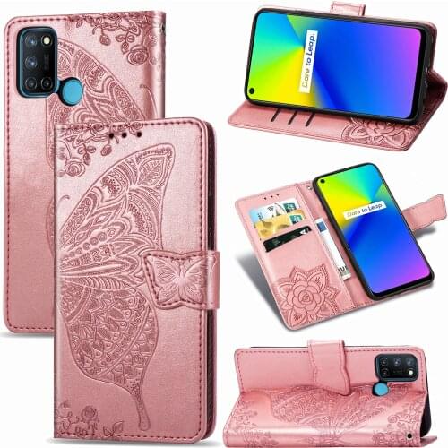 Phone Case For Realme 7i C17 C15 C12 C11 X7 V5 V3 7 A72 A33 A53 A53s OPPO Reno4 SE Z F17 Pro Find X2 Neo PU Leather Wallet Cover