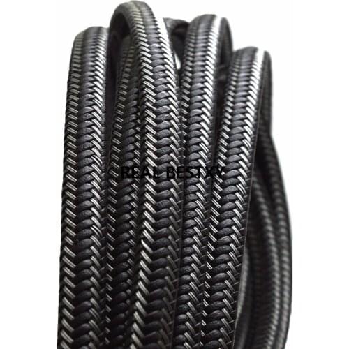 5m/lot approx 10*5mm black Leather Rope steel wire leather cord DIY Leather Bracelet Accessories Fashion Wide Cord Findings