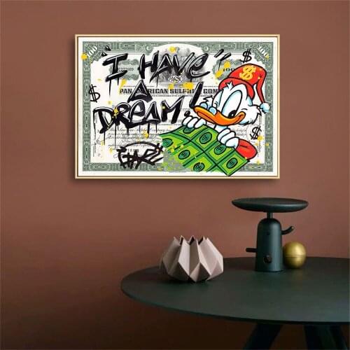 Disney Mickey Mouse And Donald Duck Money Posters and Prints Canvas Painting On the Wall Art Pictures for Room Wall Home Decor