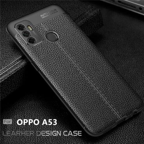 For OPPO A53 Case For OPPO A53 Capas Bumper Luxury Soft TPU Leather For Fundas OPPO Reno 4 Pro Lite 4Z A31 A91 A52 A72 A53 Cover