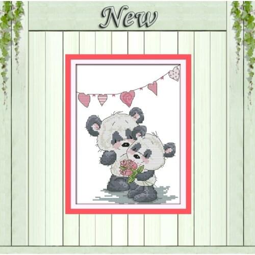 Two bears' love home decor painting counted printed on canvas DMC 14CT 11CT chinese Cross Stitch Needlework Sets Embroidery kits