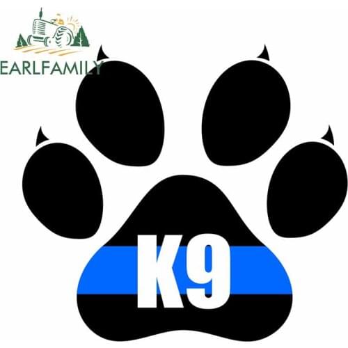 EARLFAMILY 13cm x 11.9cm for Black Cat Paw K9 Laptop Refrigerator Decal Cartoon Car Stickers Anime Decoration Vinyl Car Wrap