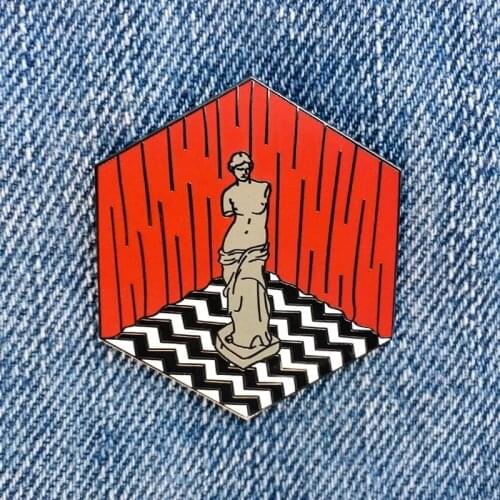 Twin Peaks David Lynch Agent Dale Cooper Enamel Brooch Pins Badge Lapel Pins Brooches Alloy Metal Fashion Jewelry Accessories