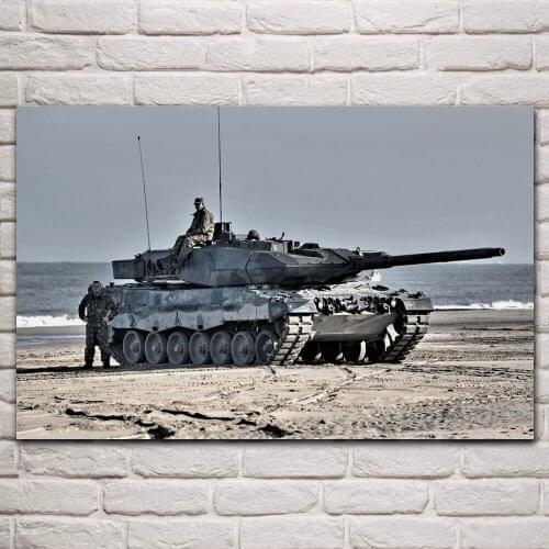 Leopard 2 battle tank military vehicle artwork living room home art decor wall print wood frame fabric poster KQ110