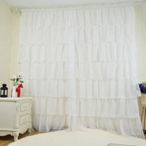 Hot Sales Lovely Pleated Curtain Tulle For Girls Bedroom Living Room balcony Drapes Decoration Finished Product SW024#30