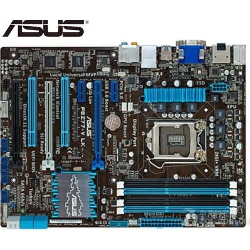 For ASUS P8Z77-V LK USE Ddesktop Motherboard LGA 1155 DDR3 for I3 I5 I7 CPU 32GB USB2.0 USB3.0 Z77 used mainboard PC boards