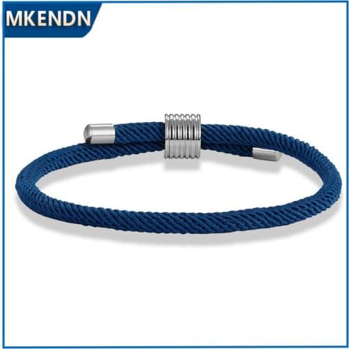 MKENDN Minimalist Men Women Adjustable Metal Bracelet For Lovers Couple Rope Bracelets Yoga Meditation Jewelry Frendship Gifts
