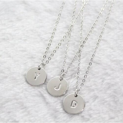 Fashion 26 Letters Color Disc Necklace Initials Name Necklaces Letter Necklace Birthday Gift Free Shipping