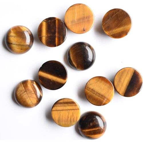 Fashion top quality natural tiger eye stone round shape cabochon 16mm beads for jewelry making30pcs/lot Wholesale free shipping