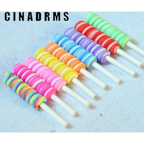 New Arrival 9*53mm Soft Clay Lolipop,Soft Clay Sweets,Party Cake Decoration,Crafting Decoration Minatures