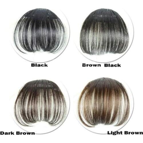 New Women Clip Bangs Hair Extension Fringe Hairpieces False Synthetic Hair Clips Front Neat Bang SCI88