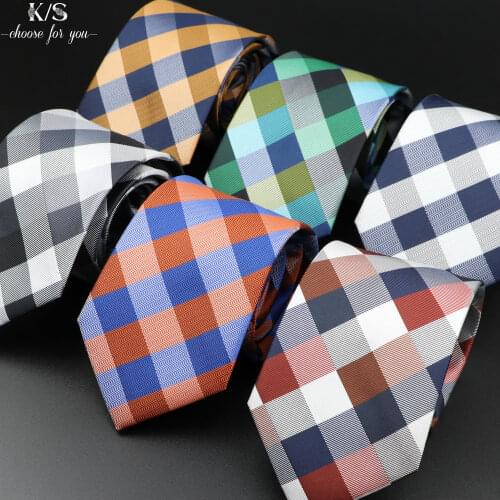 New Mens Tie Classic Plaid 8cm Jacquard Necktie Accessories Daily Wear Cravat Wedding Business Party Suit Dress Ties Gift