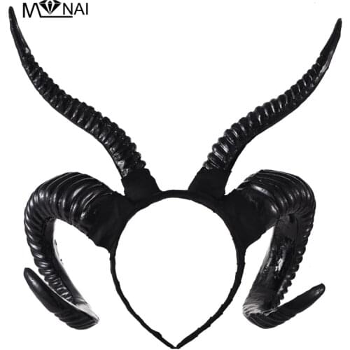Gothic Antelope Sheep Horn Hoop Headband Forest Animal Photography Manual Antler Headpiece Costumes Steampunk