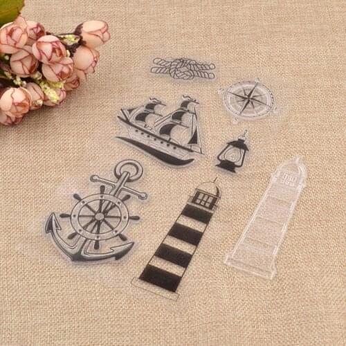 Sailing Ship DIY Rubber Stamp Silicone Butterfly Scrapbooking Transparent Stamp