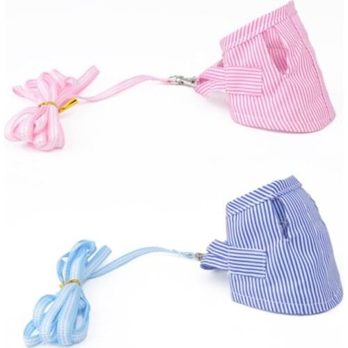 Small Pet Adjustable Soft Striped Harness Leash For Bird Parrot Mouse Hamster Ferrets Rat Pet Pig Leash Outdoor Traction Rope