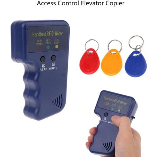 Handheld 125KHz RFID Duplicator Copier Writer Programmer Reader + Keys EM4305 T5577 Rewritable ID Keyfobs Tags Card