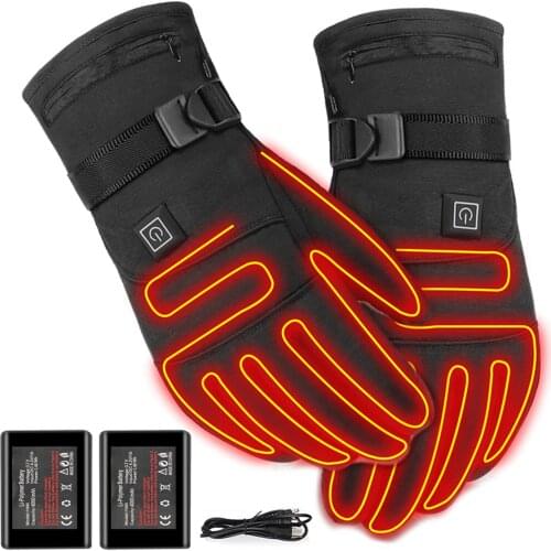 Motorcycle Electrocar Scooter Cycling Heated Gloves 3.7V Rechargeable Battery Powered Skiing Hand Warmer For Men Women Dropship