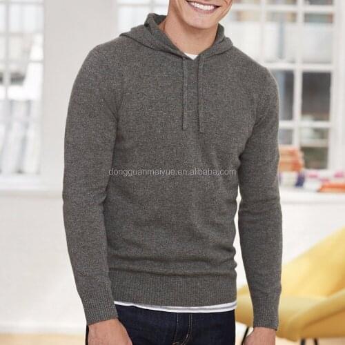 High Quality Long Sleeve Cashmere Fabric Custom Pullover Blank Hoodie for men