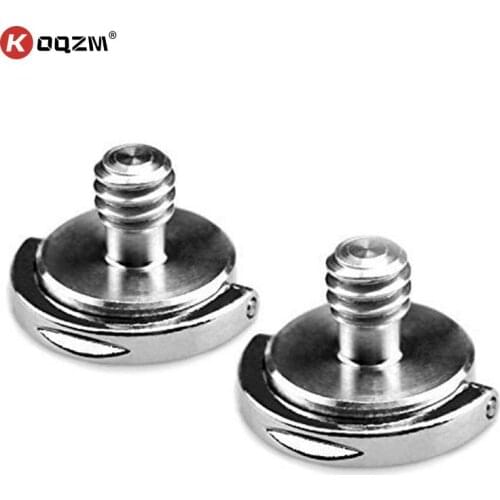 1/4 Inch Folding D-Ring Adapter Screw Cam Tripod Monopod Quick Release Plate for Camera Accessories Silver Color