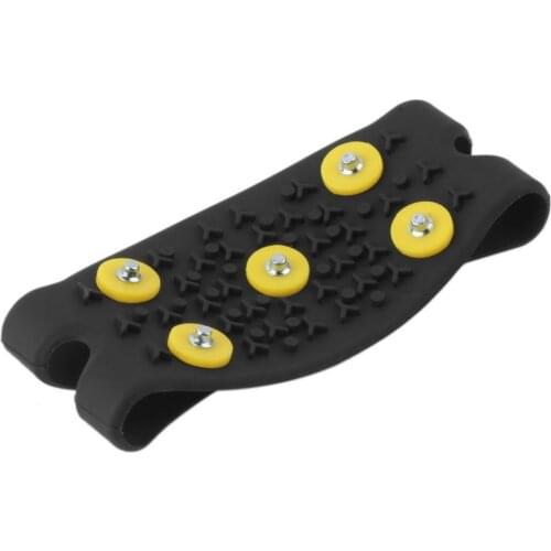 1 Pair 5-Stud Hot Anti-Skid Snow Ice Climbing Shoe Spikes Ice Grips Cleats Crampons Winter Climbing Anti Slip Shoes Cover NEW