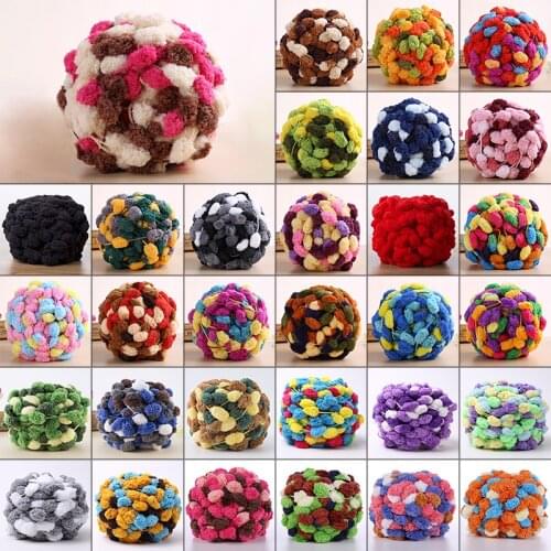 1 Roll Mini Pearl Pompom Yarn Thick Bulky Woolen Hand-knitted Yarn Chunky Hand Knitting Hat Scarf Blanket Diy Craft Accessories
