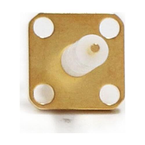 1pc new SMA female jack RF coaxial connector 4 hole flange welding column straight insulator length 15mm gold plated adapter