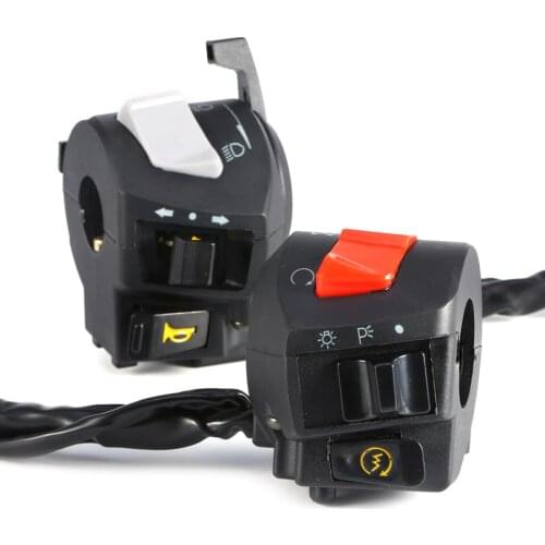 2x Motorcycle 7/8" Handlebar Horn Turn Signal Headlight Electrical Start Switch Control Switches Universal Motorcycle Parts