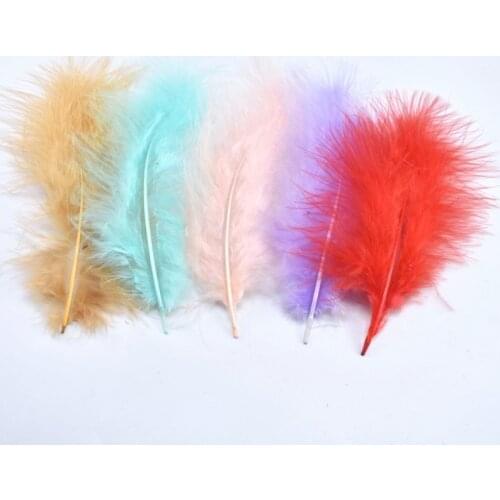 20Pcs/lot Fluffy Turkey Marabou Feathers for crafts 10-15CM DIY colorful feathers Home party decoration Jewelry Wedding plumes