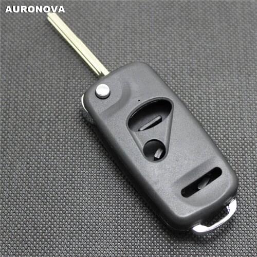 AURONOVA New Upgrade Folding Key Shell for Honda Accord City Fit Odyssey 2+1 Buttons Remote Car Key Case With No.1 Blade