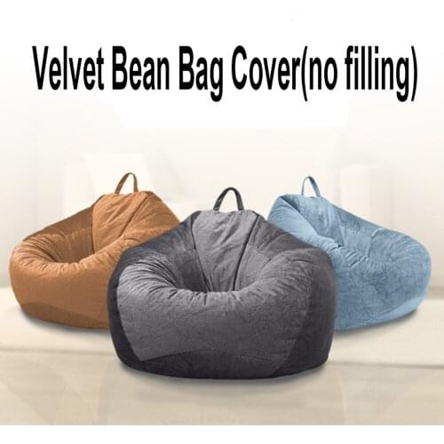 Velvet Big Sale Bean Bag Cover Chairs Cover Warm Autumn Winter Lounger Seat Lazy Sofa Pouf Puff Couch Tatami Living Room