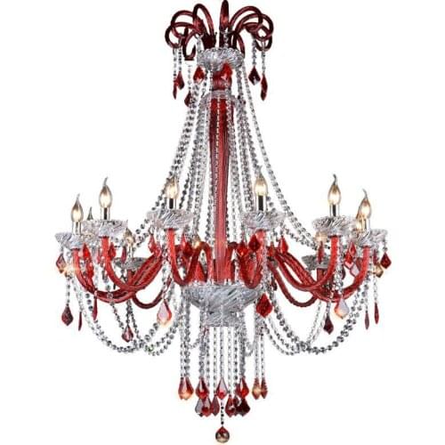 Bar Red chandelier crystal droplight Home lighting coffee led luminaire dining Room pendant purple Chandelier lustres de cristal