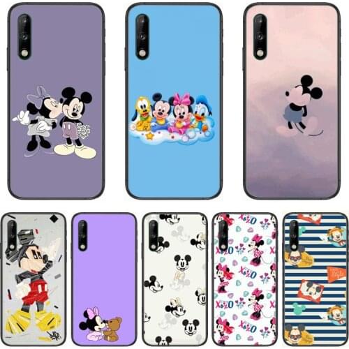 Disney Micky Mouse Clear Phone Case For Huawei Y 5 6 7 8 9 A P S Pro 2020 2019 Black Etui Coque Hoesjes Comic Fashion